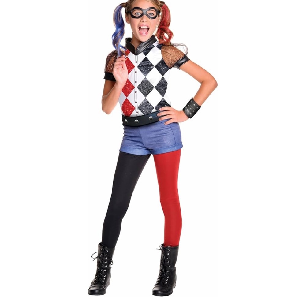 Harlequin Jester Kids Costume Girls Medium